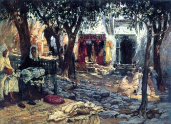 Idle Moments An Arab Courtyard